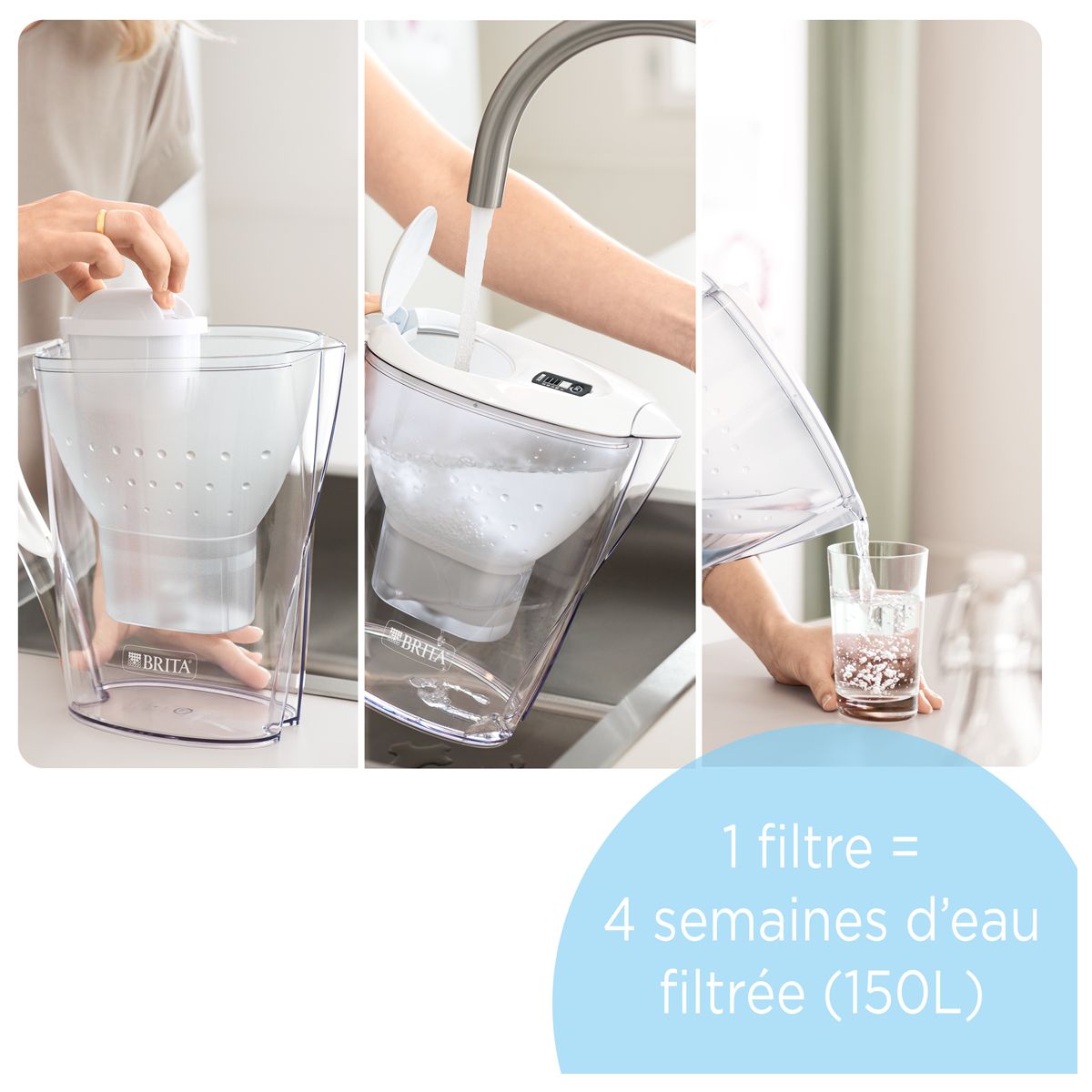 Distributeur d'eau filtrée Flow bleu translucide, BRITA