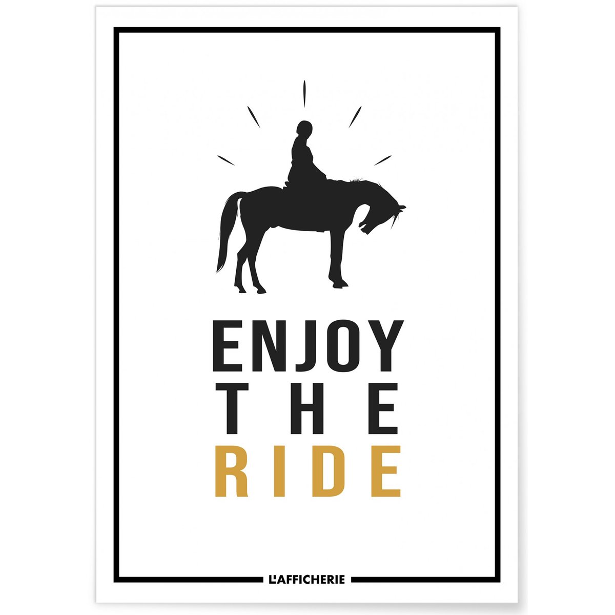 Affiche 'Enjoy the ride' blanc, L'AFFICHERIE