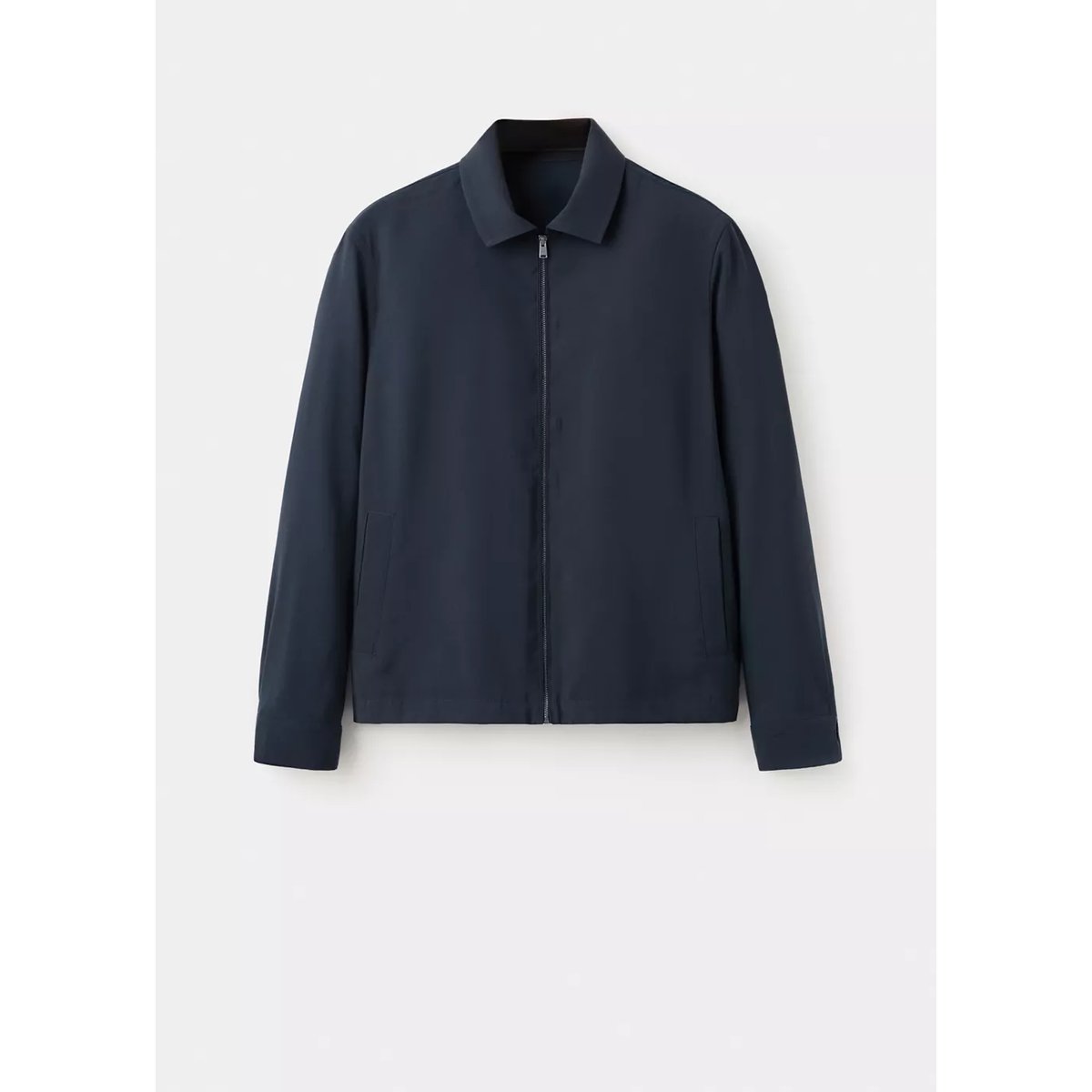 Veste en modal avec fermeture zippée bleu marine, MANGO MAN