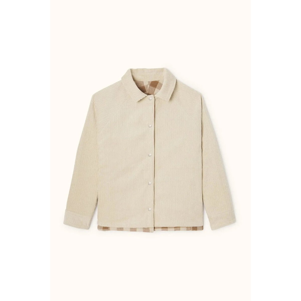 Ondi Reversible Checked Jacket camel / cream tiles, APACHES COLLECTIONS
