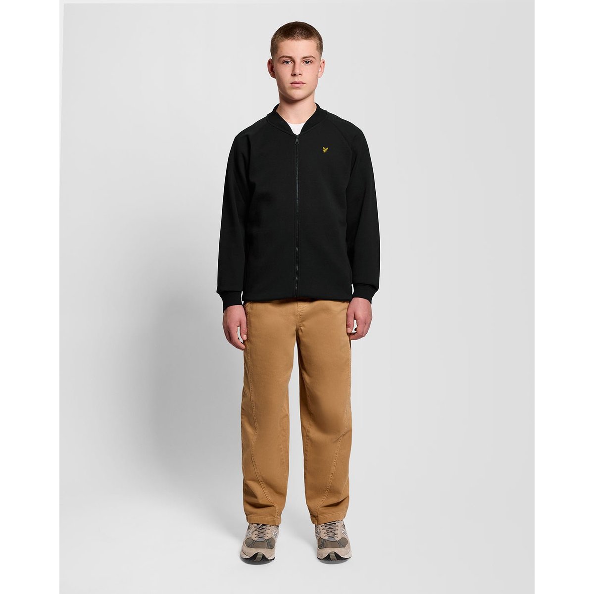 Veste bomber en mélange de coton noir jais, LYLE & SCOTT