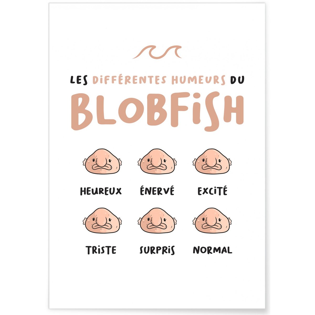 Poster Blobfish blanc, L'AFFICHERIE