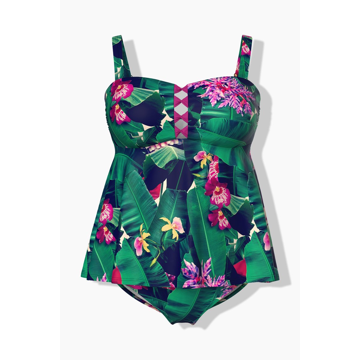 Tankini à fleurs menthe verte, ULLA POPKEN