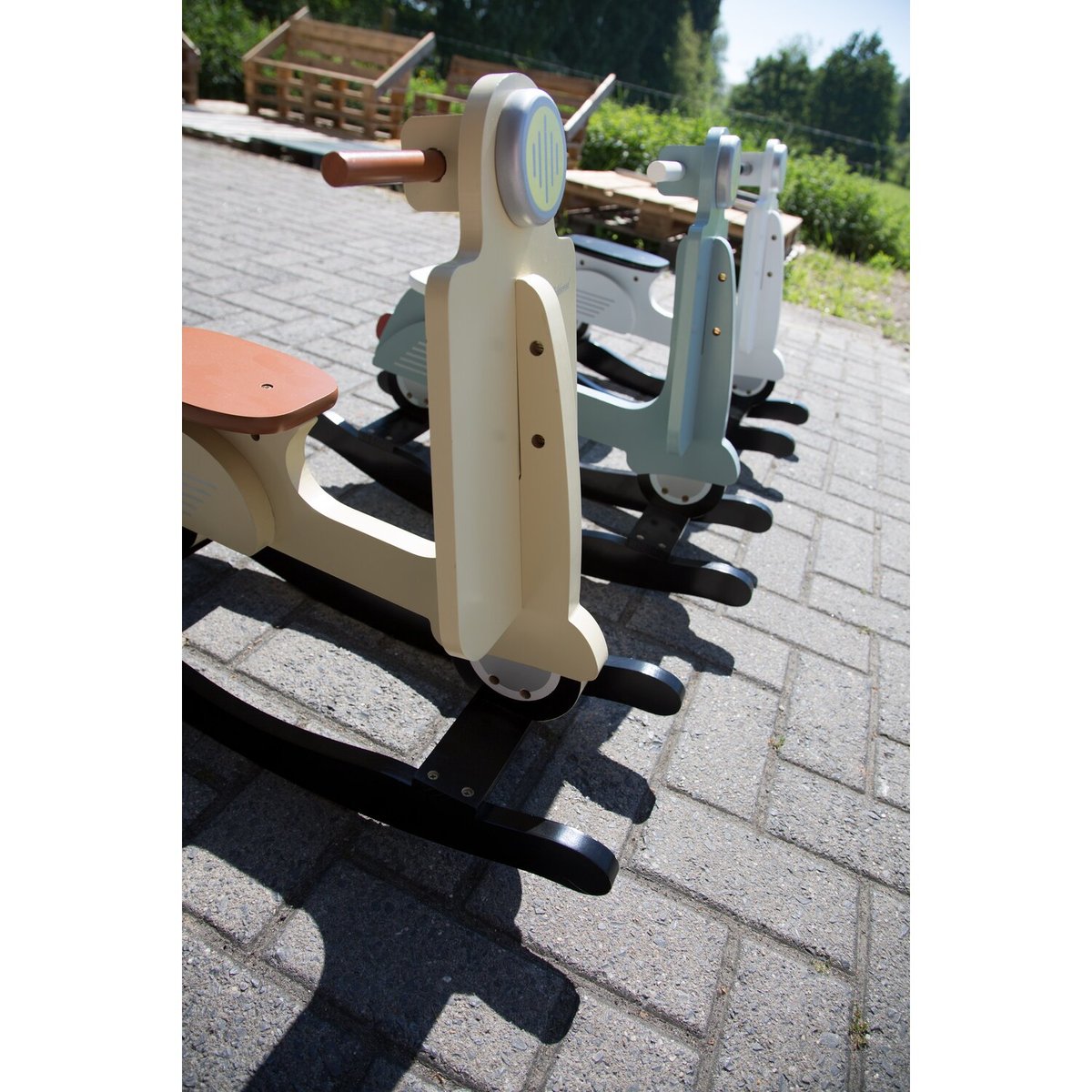 Trottinette cheval à bascule beige crème, CHILDHOME