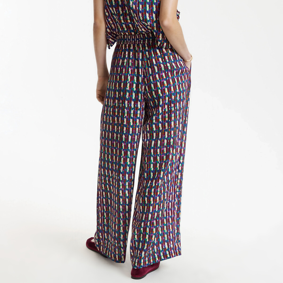 Pantalon large imprimé à taille élastiquée imprimé ethnique, LA REDOUTE COLLECTIONS