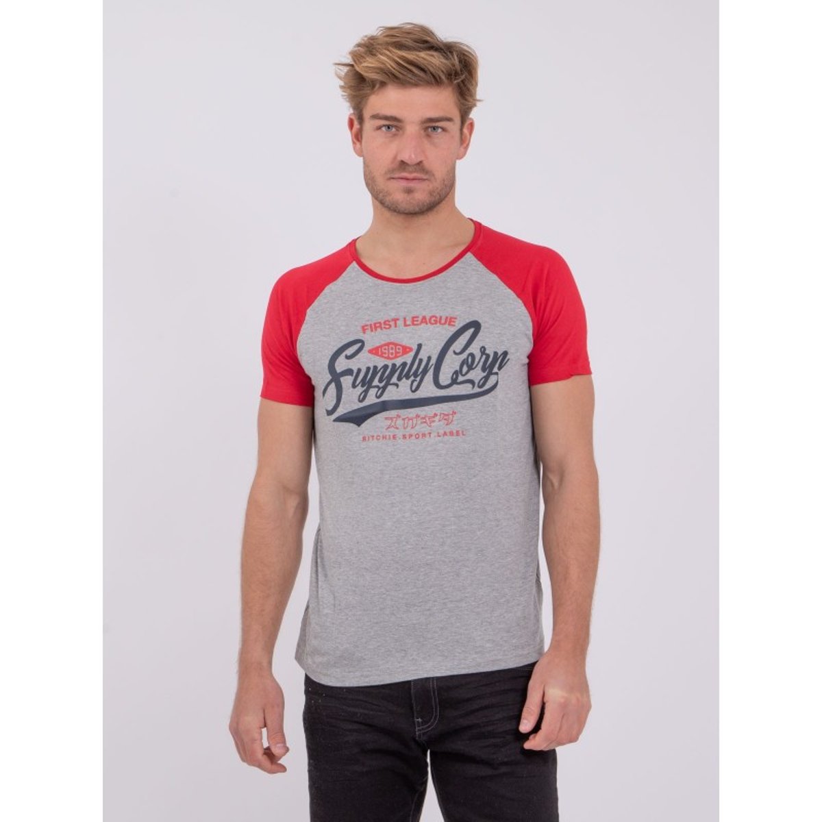 T-shirt Col Rond Pur Coton Nechin rouge, RITCHIE