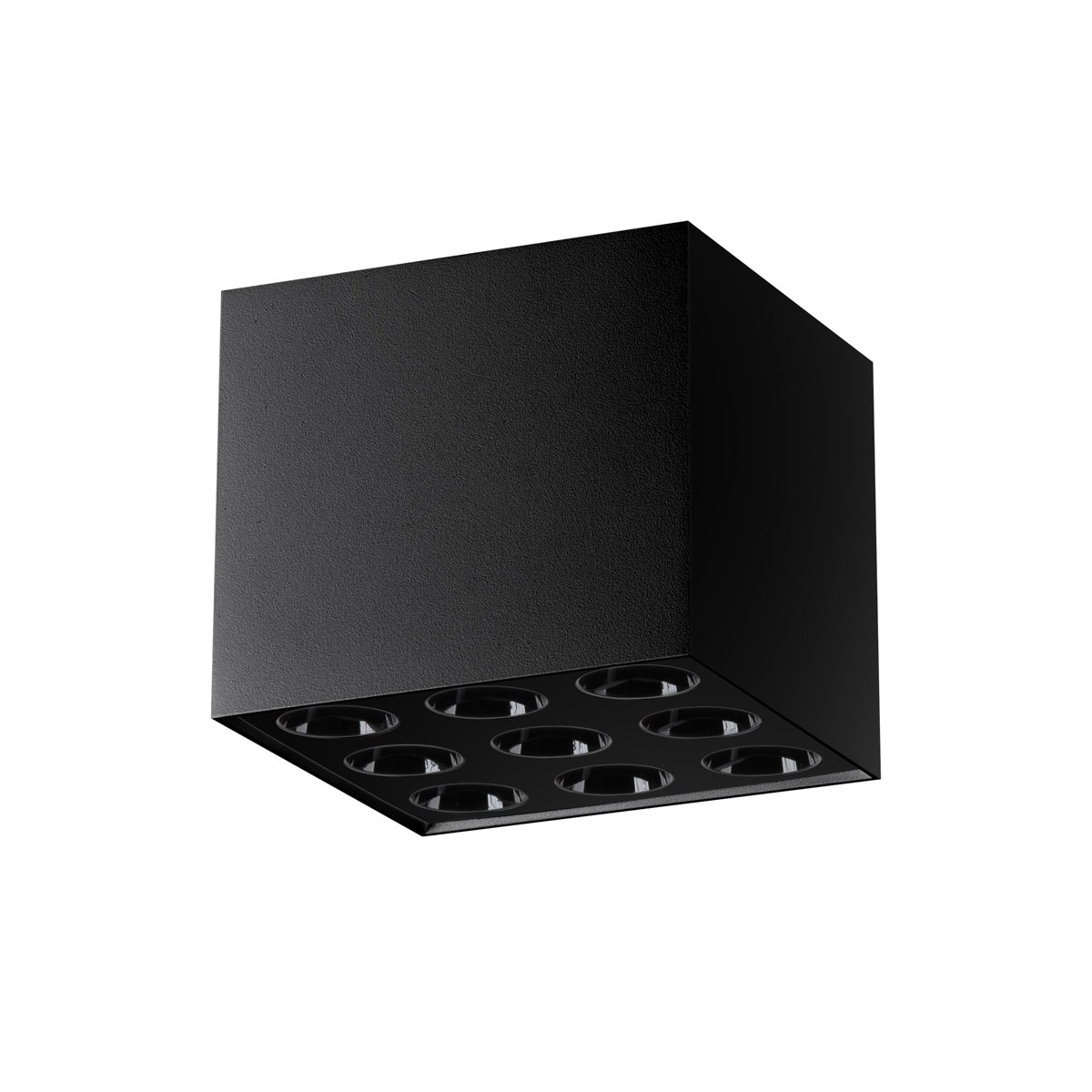 Plafonnier Aluminium Noir LED 9 Ozzy noir, EDEN