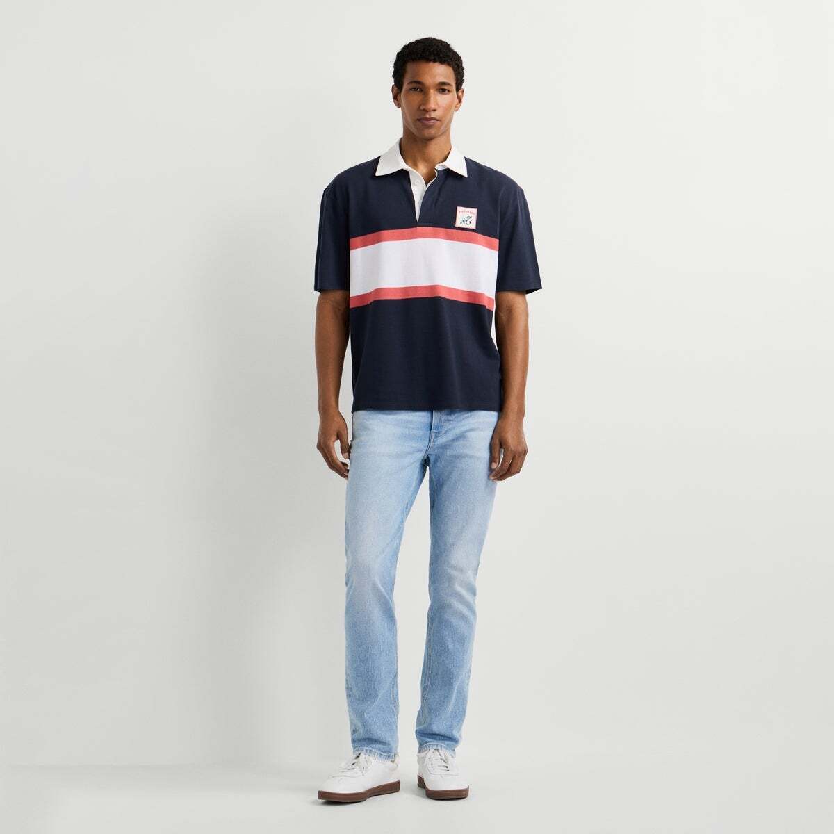 Polo Piqué Fit Casual bleu mer profonde, PEPE JEANS