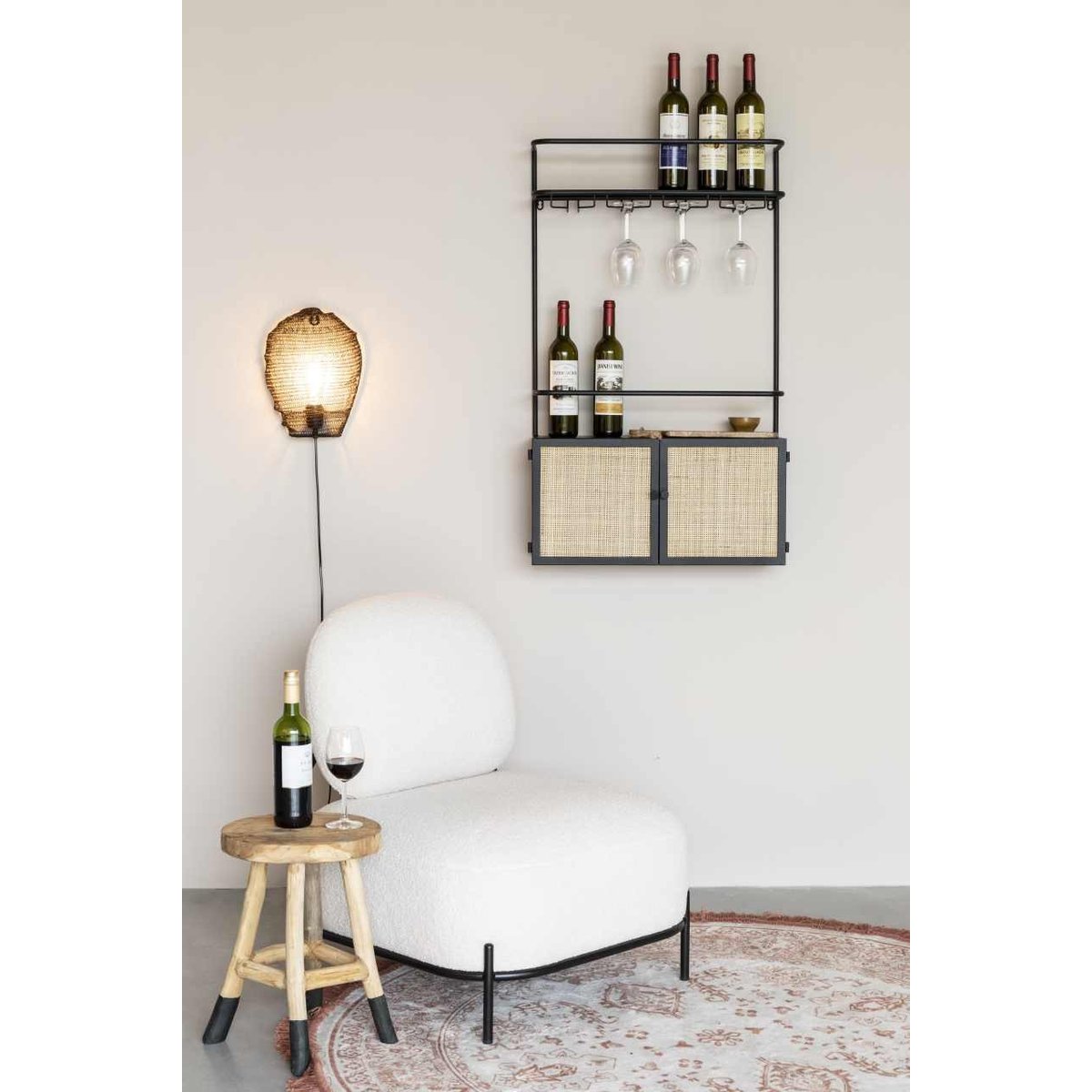Étagère en bois, GUUJI rotin, BOITE A DESIGN