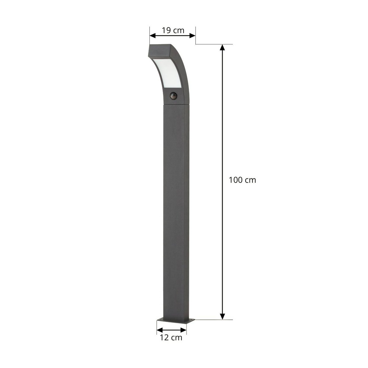 Luminaire extérieur en aluminium moderneLED gris graphite, blanc transparent, LUCANDE