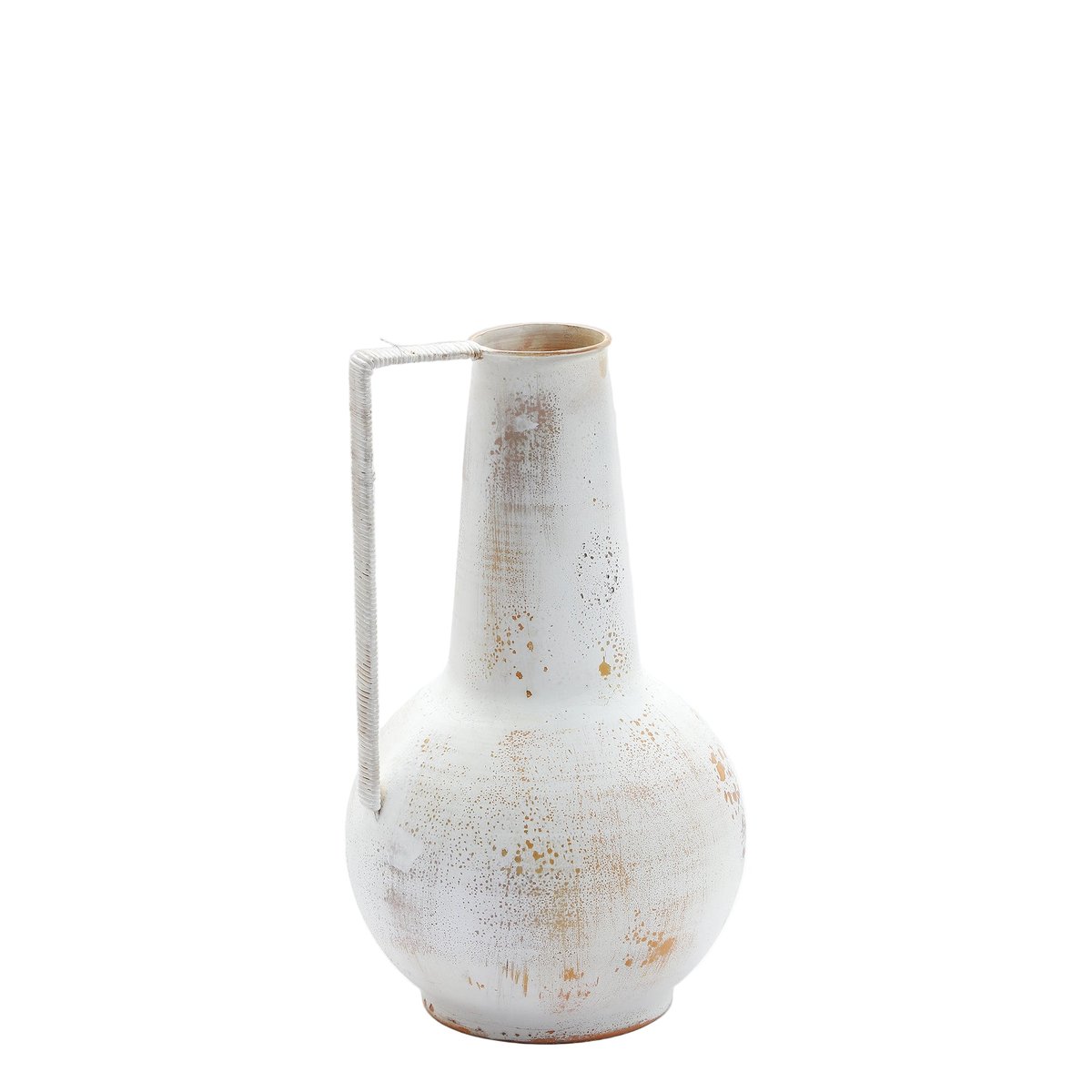 Vase en métal H34 AVENA blanc, SIA DECO