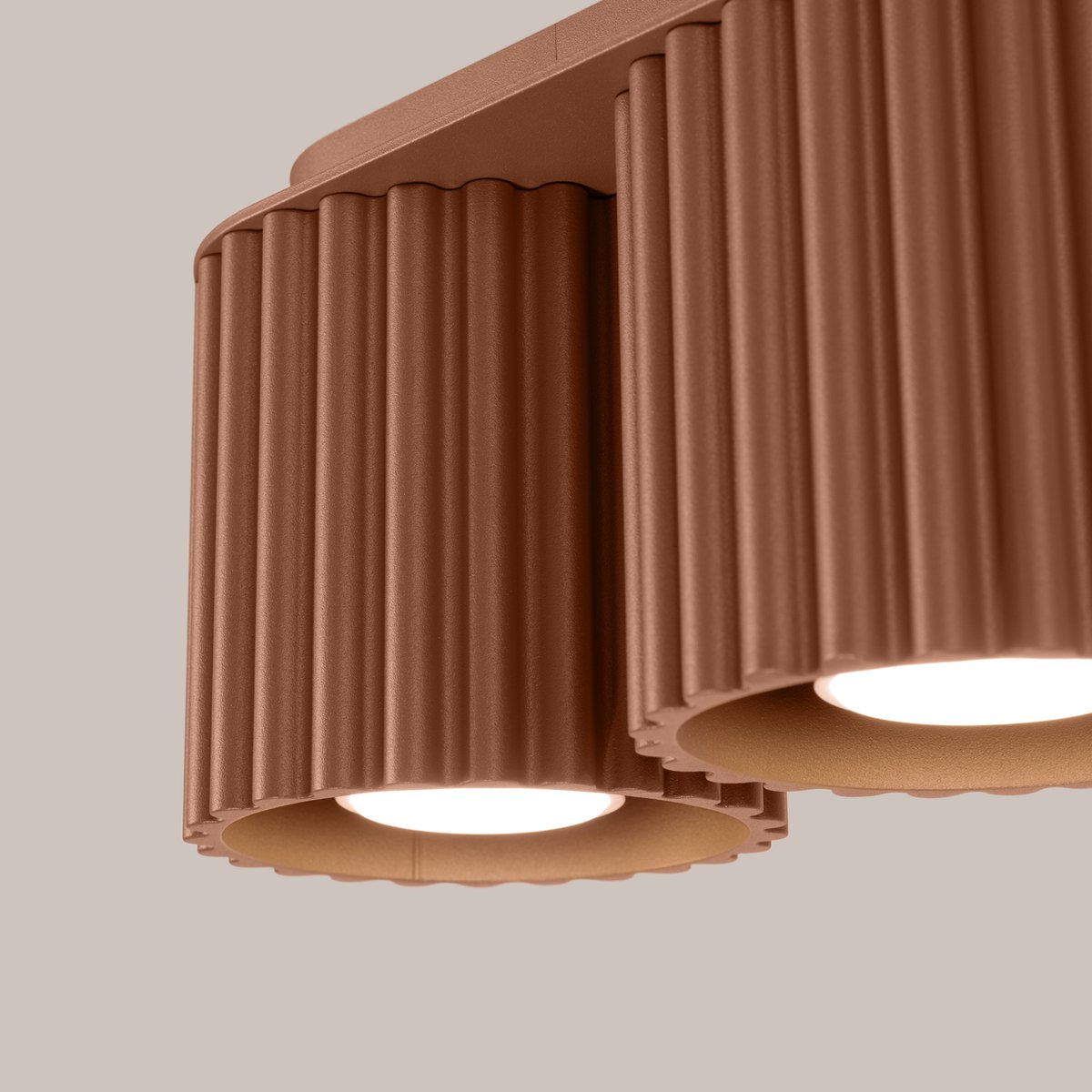 Plafonnier Aluminium Moka GU10 2 Aura marron, EDEN