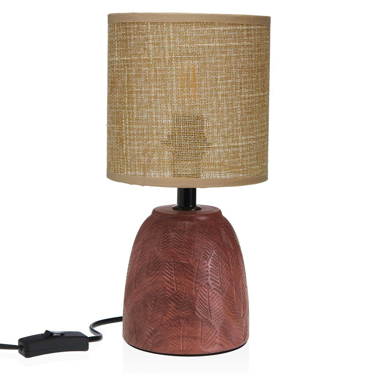 Lampe à poser en céramique marron et beige 13x13x27.5cm marron, VERSA