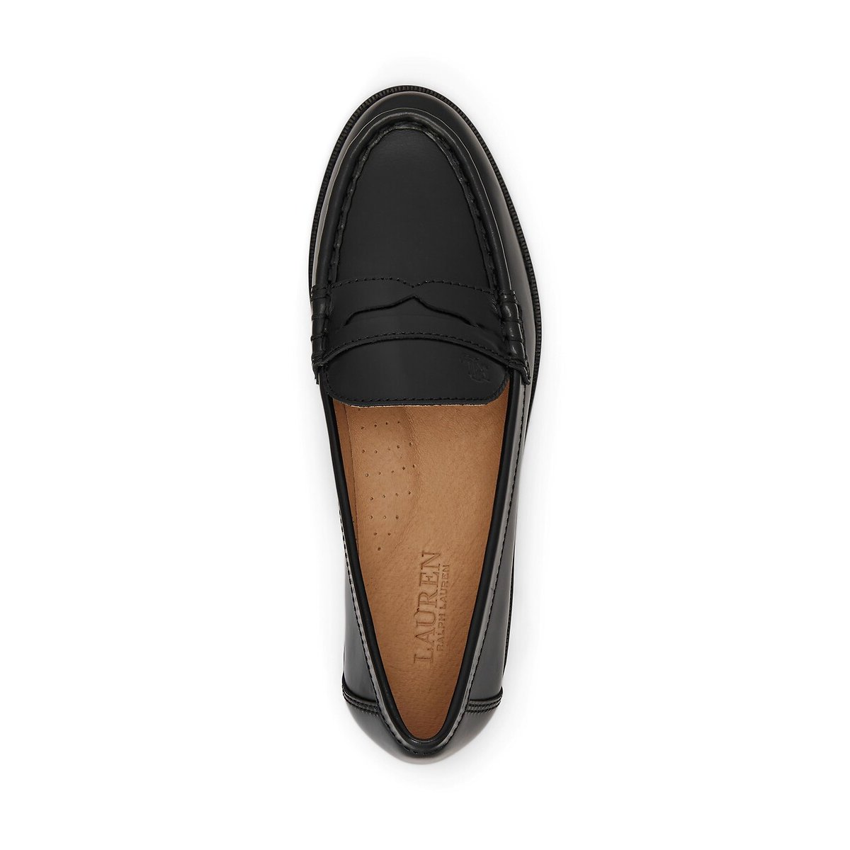 Mocassins en cuir glacé Wynnie noir, LAUREN RALPH LAUREN