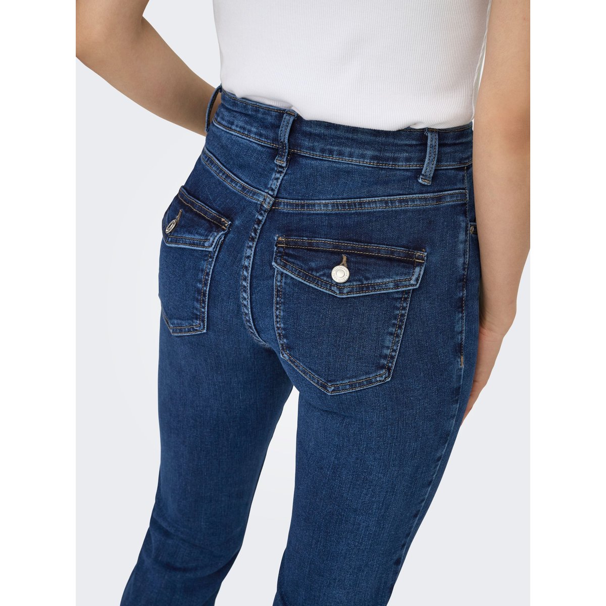 Jean Flared dark blue denim, ONLY