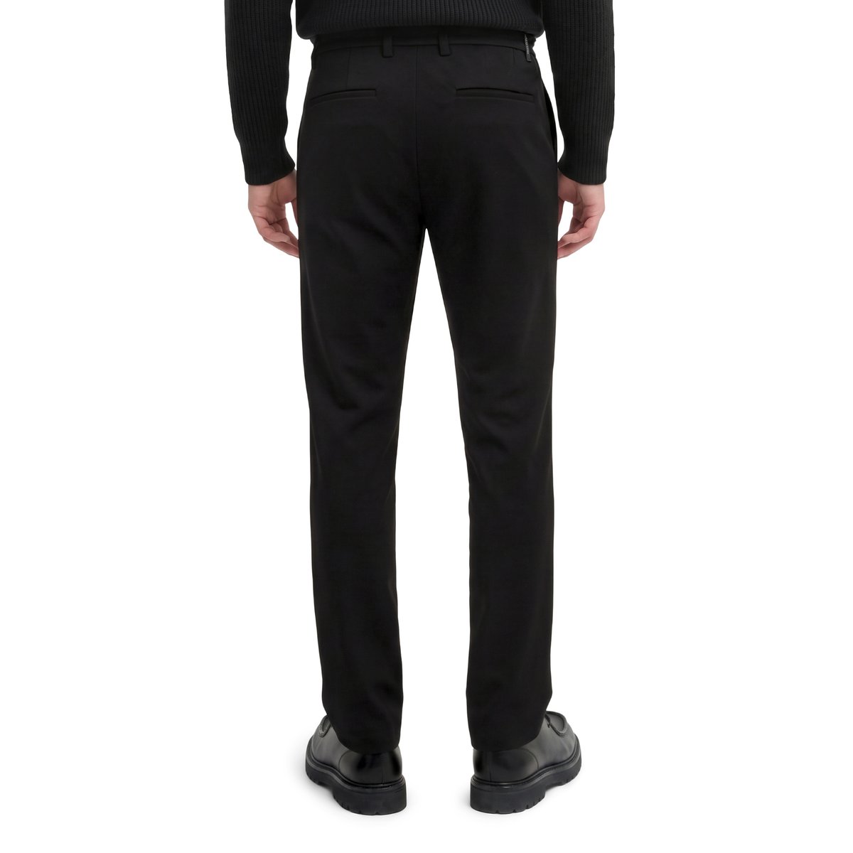 Pantalon modèle Morot Jogger fuselé en jersey interlock doux noir, MARC O'POLO