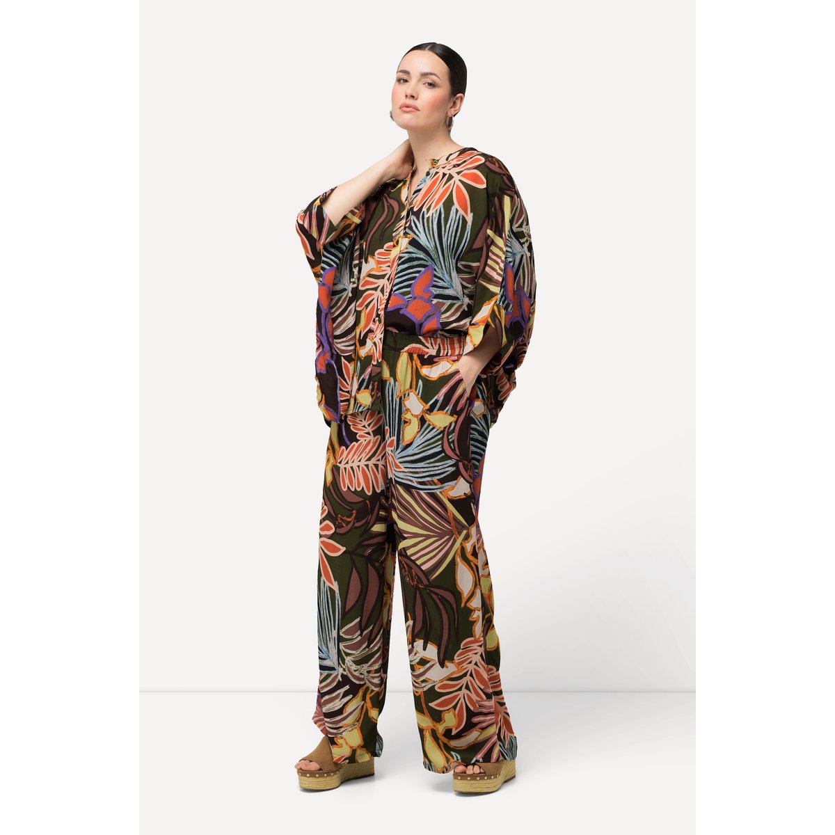 Pantalon à taille élastique forêt verte, ULLA POPKEN