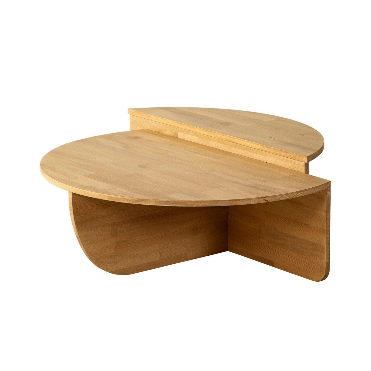 Table basse ronde en bois, 2 modules indépendants SITIA bois clair, PIER IMPORT