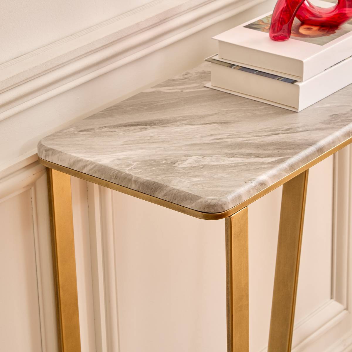 Console rectangulaire en acier GRAPHITE doré, ATMOSPHERA