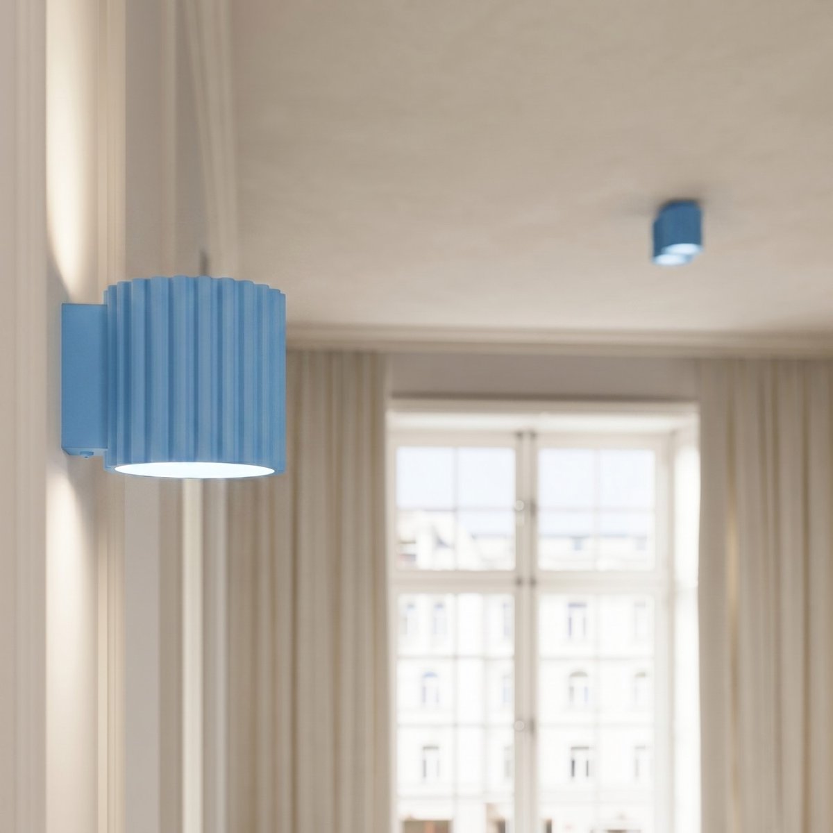 Plafonnier Aluminium Bleu GU10 1 AURA bleu, EDEN