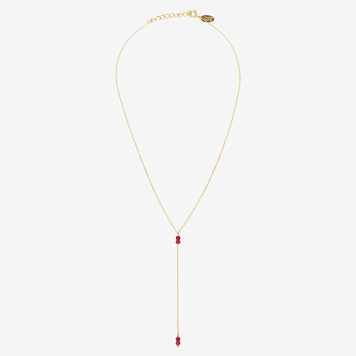 Collier cravate longue venus jade rose rose, CAROLINE NAJMAN