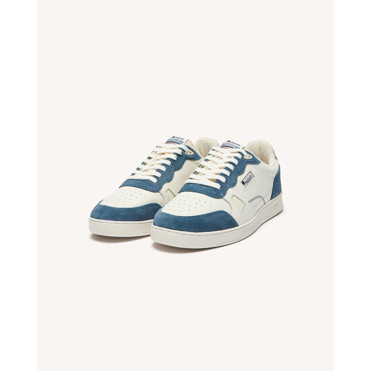Baskets basses cuir suede COMMUTE 1 bleu ciel, FAGUO