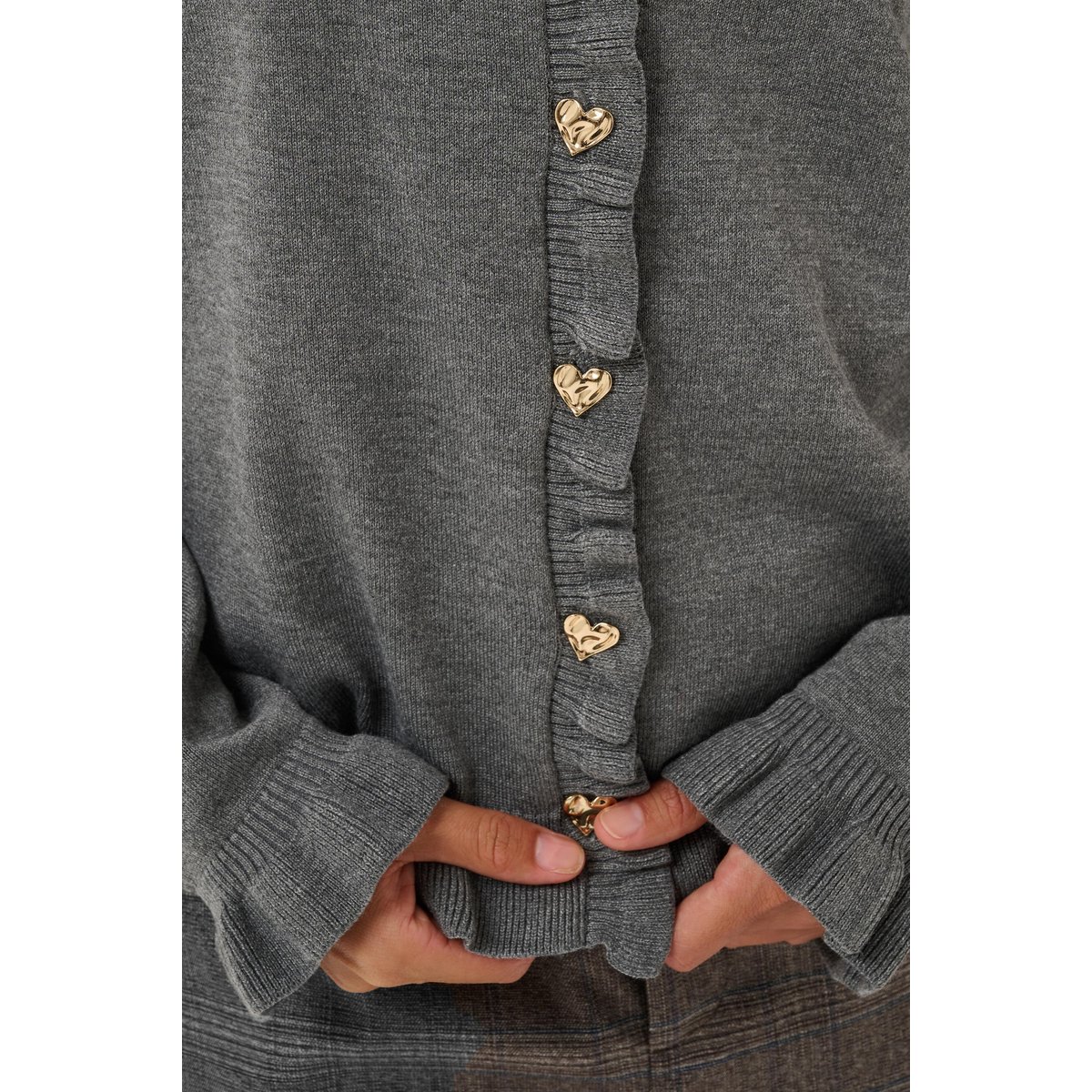Pullover tricoté gris mid grey melange, CULTURE