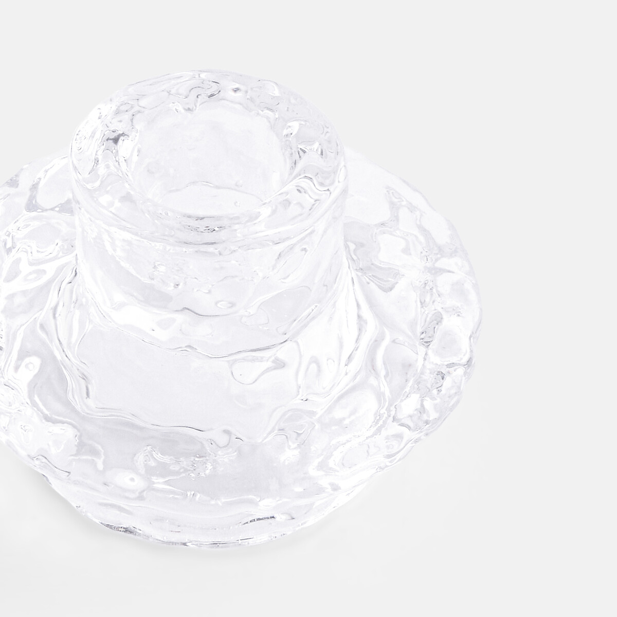 Lot de 3 bougeoirs en verre transparent texturé, NEO transparent, LA REDOUTE INTERIEURS