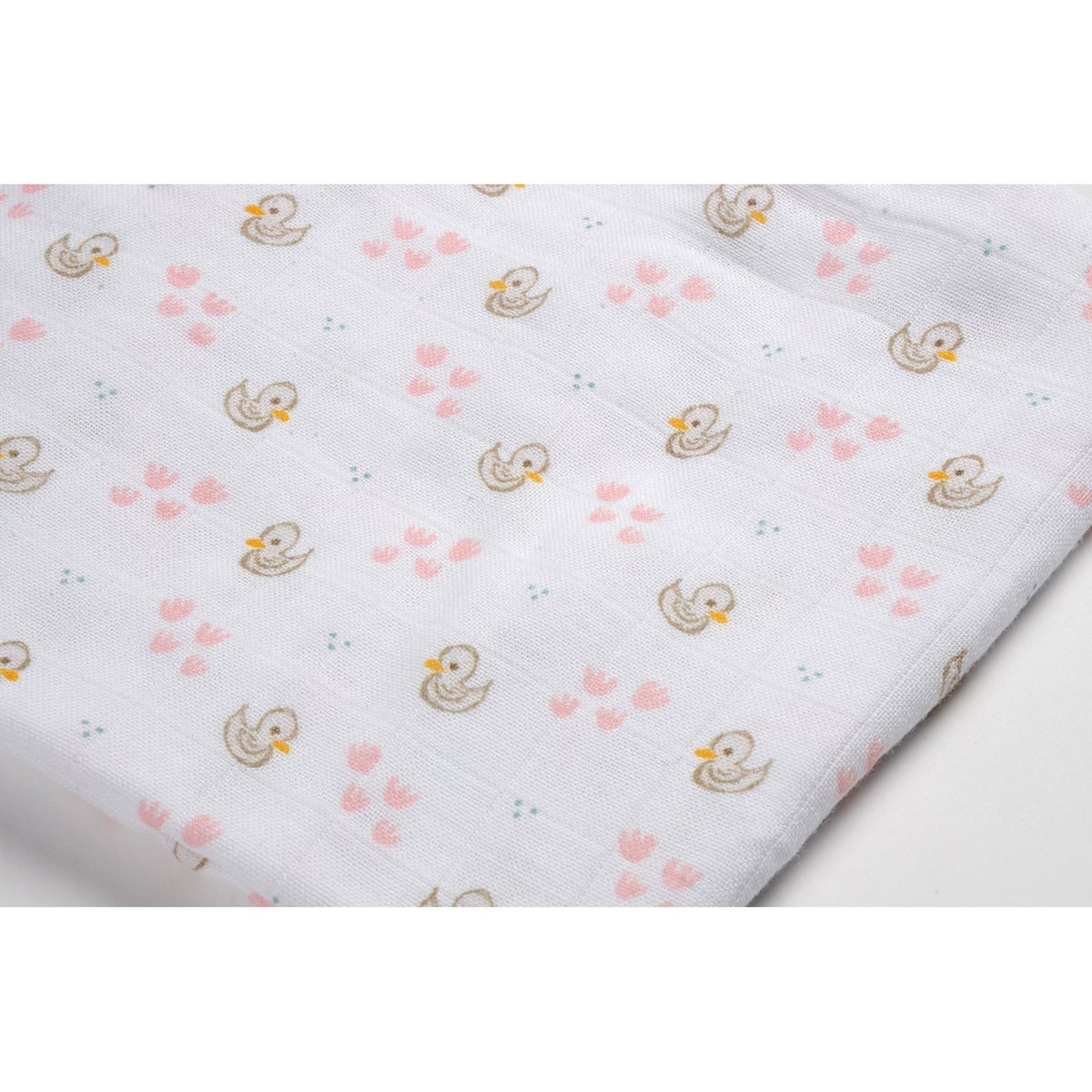Lot de 3 langes en coton cygne rose gris, BEABA