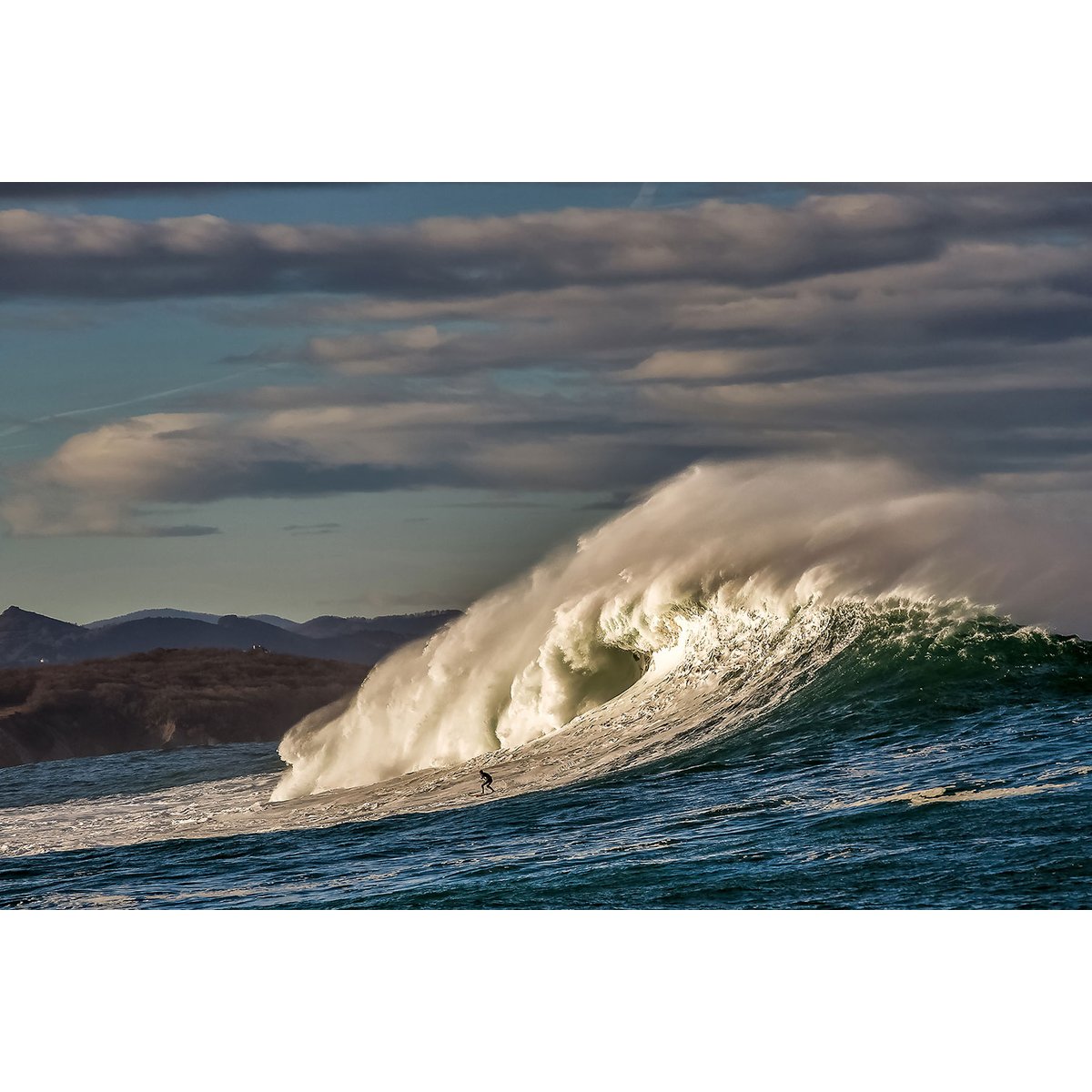Tableau paysage ocean vague belharra tableau alu dibond, HEXOA