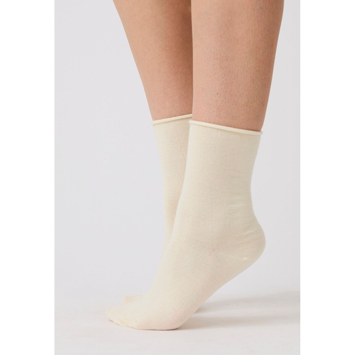 Pack of 2 Pairs of Thermolactyl Metallic Fibre Socks ecru , DAMART
