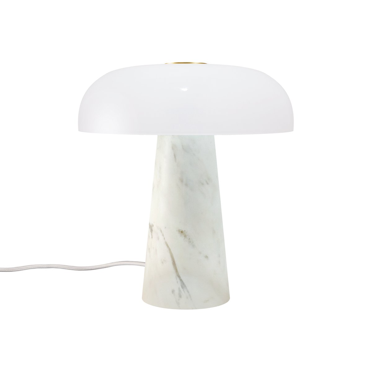 Lampe à poser mini forme champignon en marbre et verre, GLOSSY blanc, DESIGN FOR THE PEOPLE