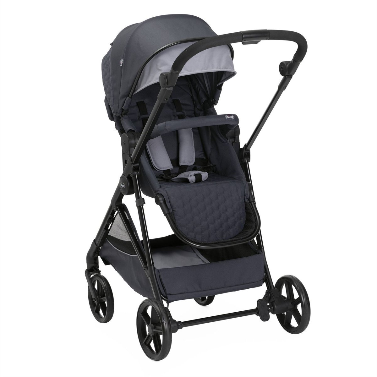 Poussette trio Seety + Siège auto Kory I-Size essential + Nacelle Seety gris, CHICCO