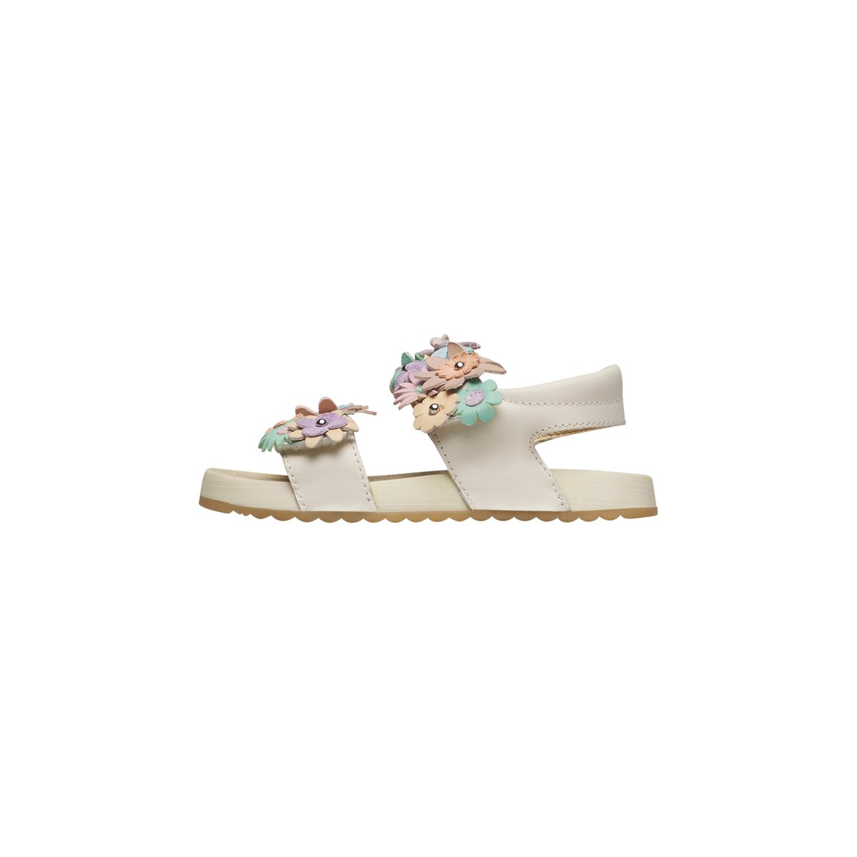 Sandales en cuir avec des fleurs appliquées NUMEES 2. blanc-, NATURINO