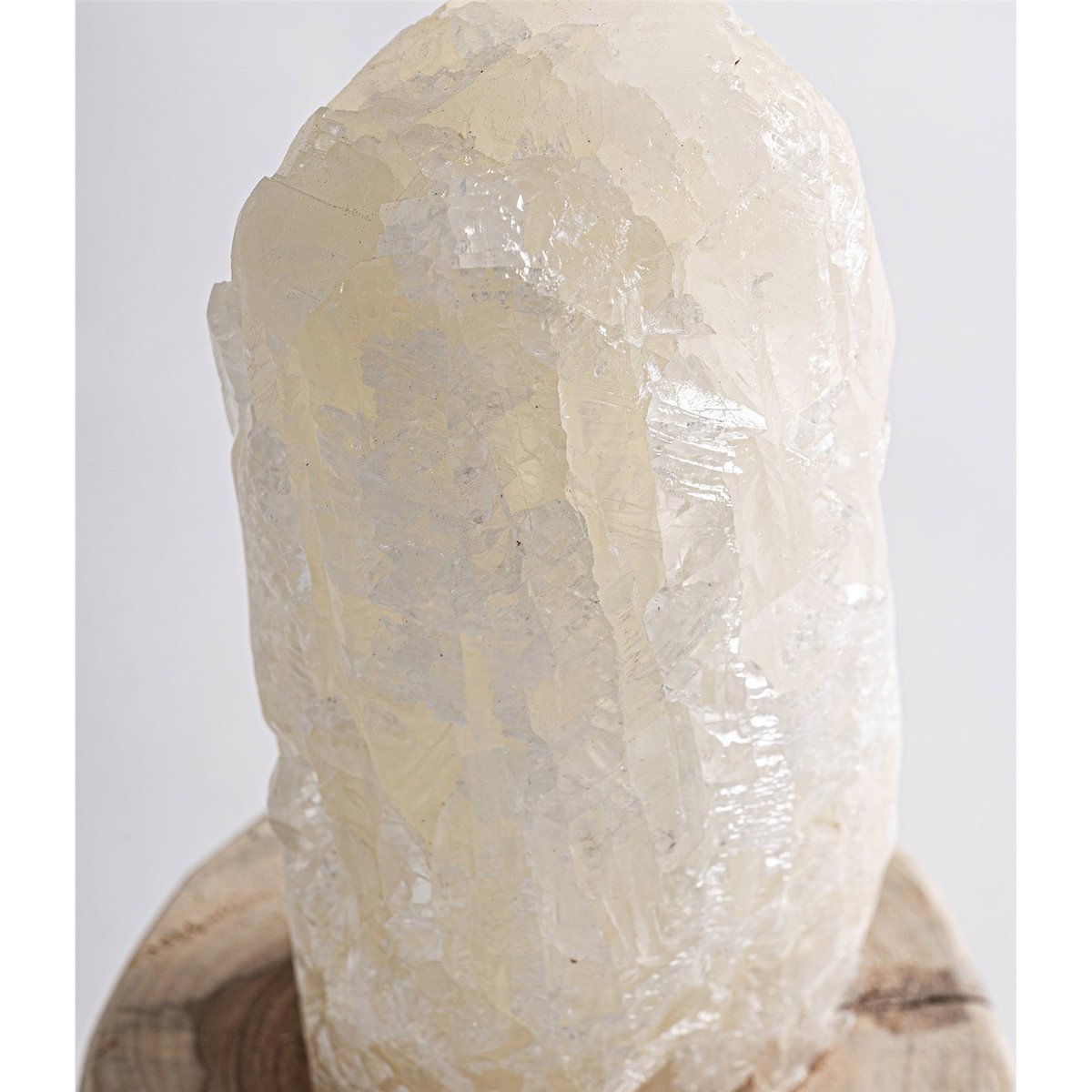 Figurine décorative en cristal et bois ivoire et teck clair, RECOLLECTION