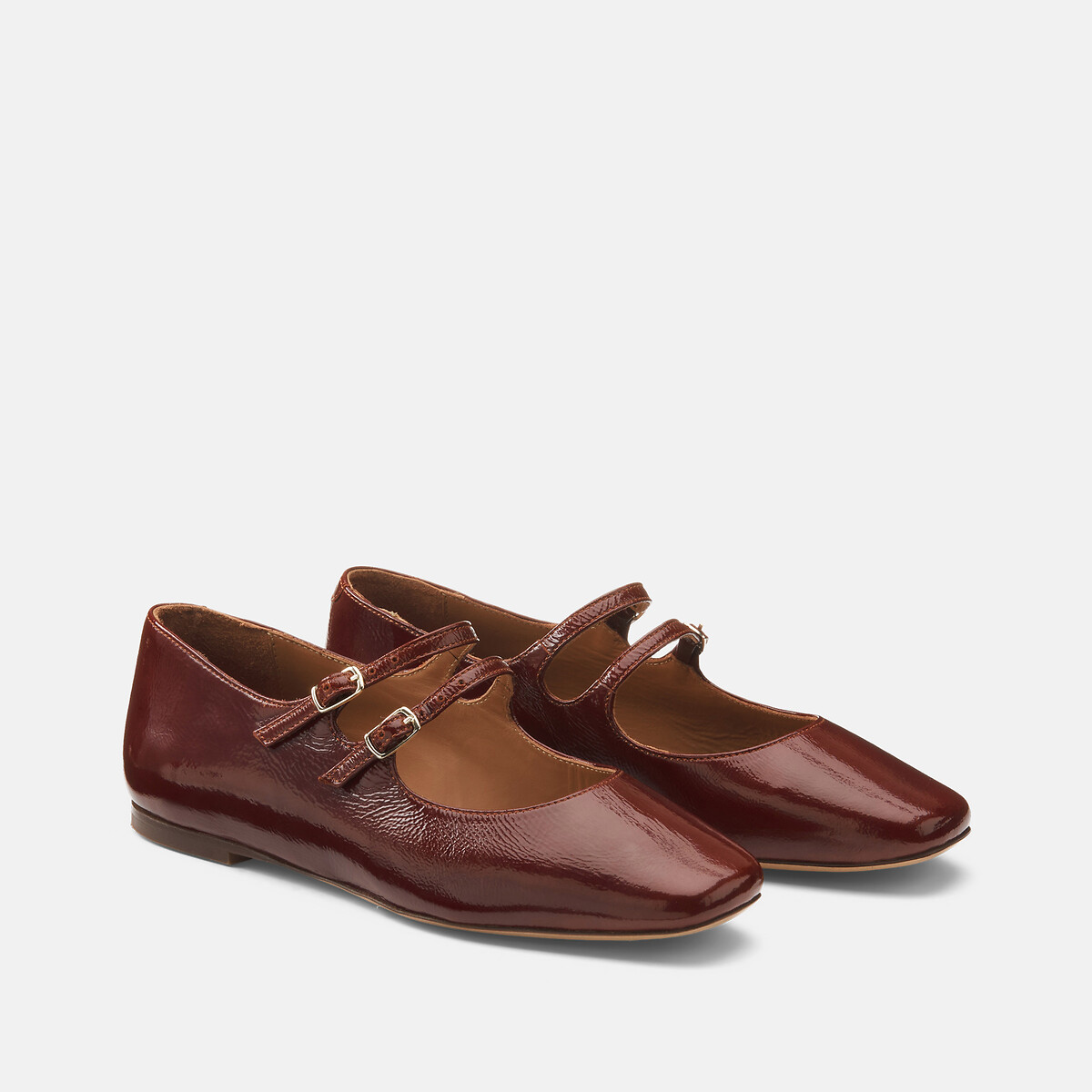 Ballerines babies en cuir n°128 cognac, RIVECOUR