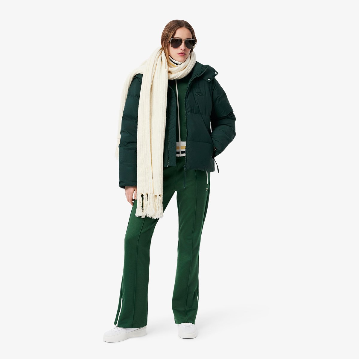 Doudoune à capuche relaxed fit duvet vert-yzp, LACOSTE