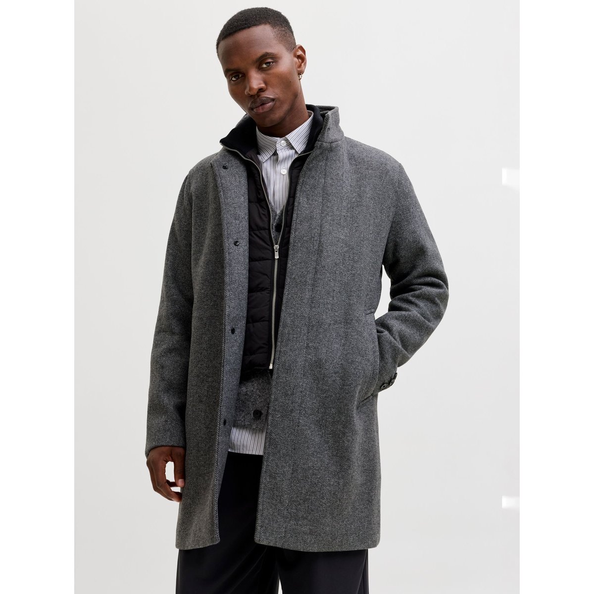 Manteau dark grey melange 1, JACK & JONES