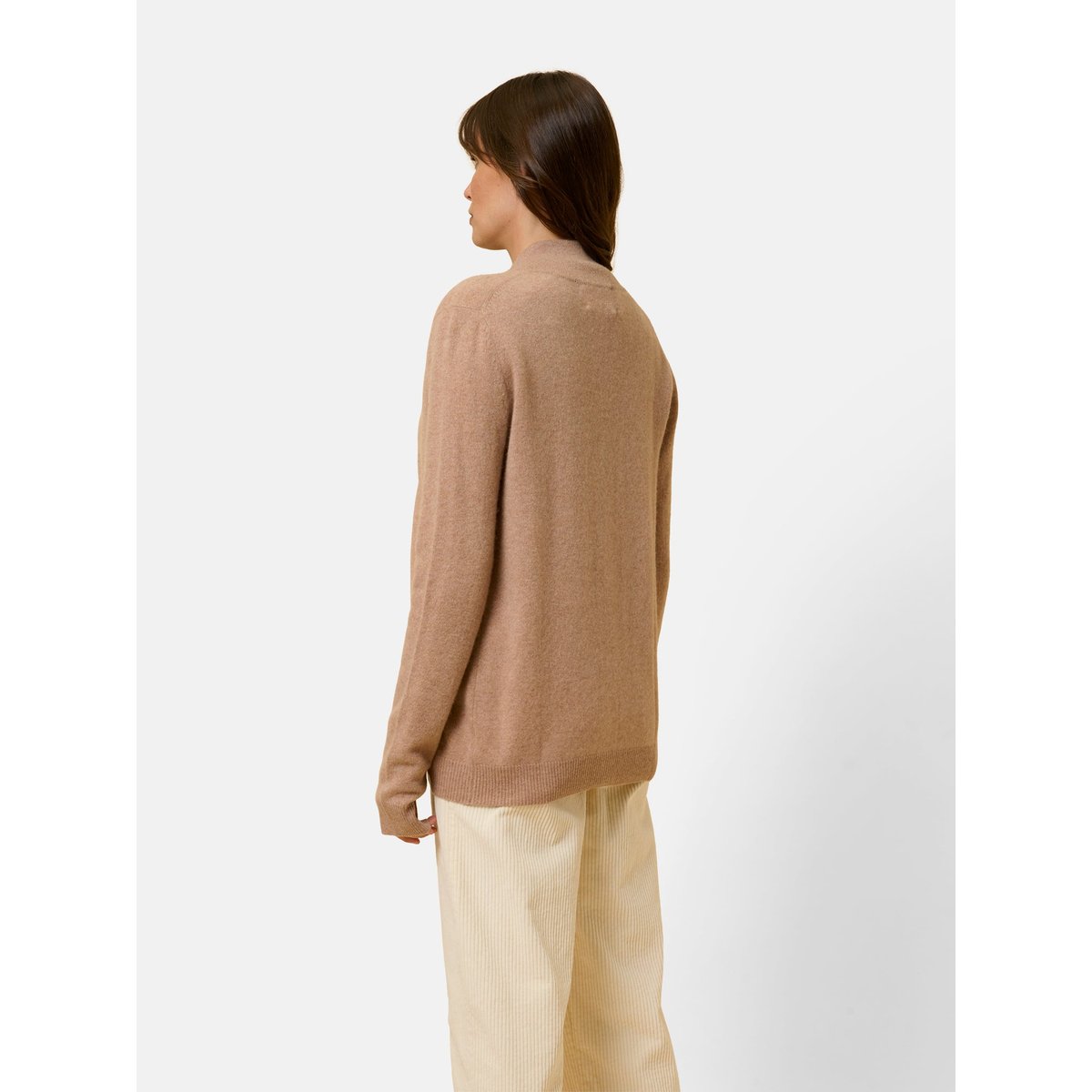 Gilet Zippé Col Montant Camel Chiné Ayr camel chiné, JUST CASHMERE