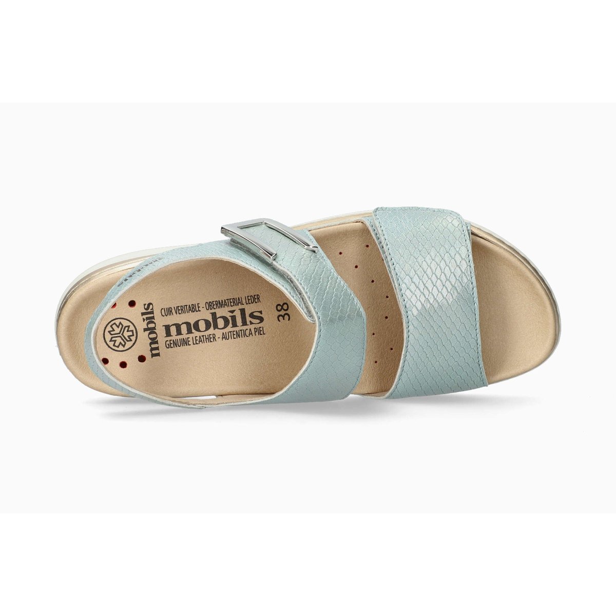 Sandales en cuir LALIA bleu sky blue p5146731, MEPHISTO