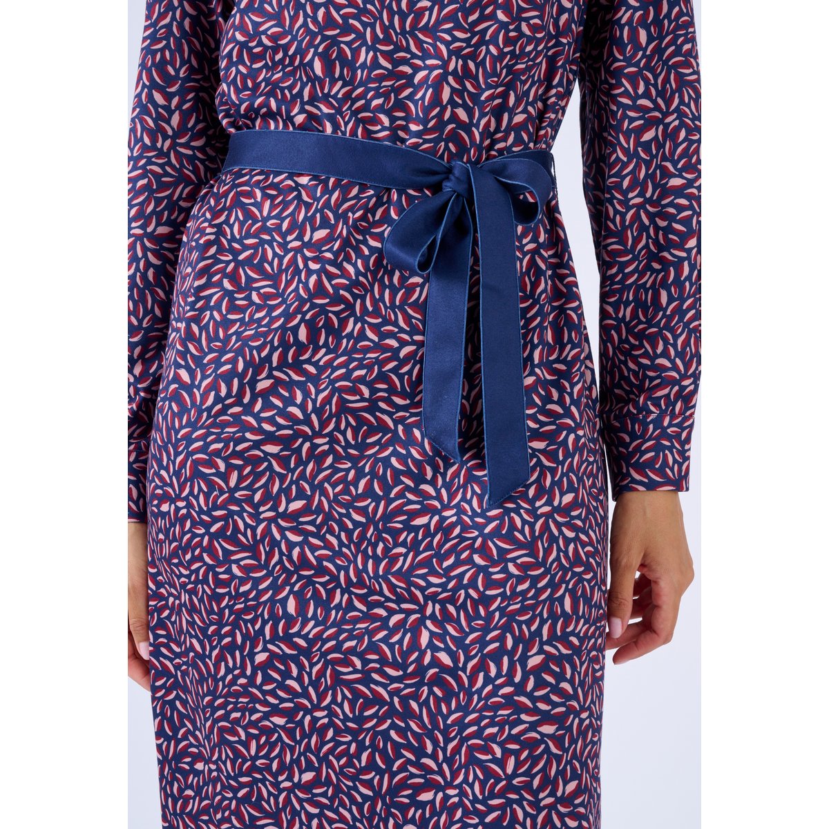 Robe maille chaude bleu marine feuillage, DAMART