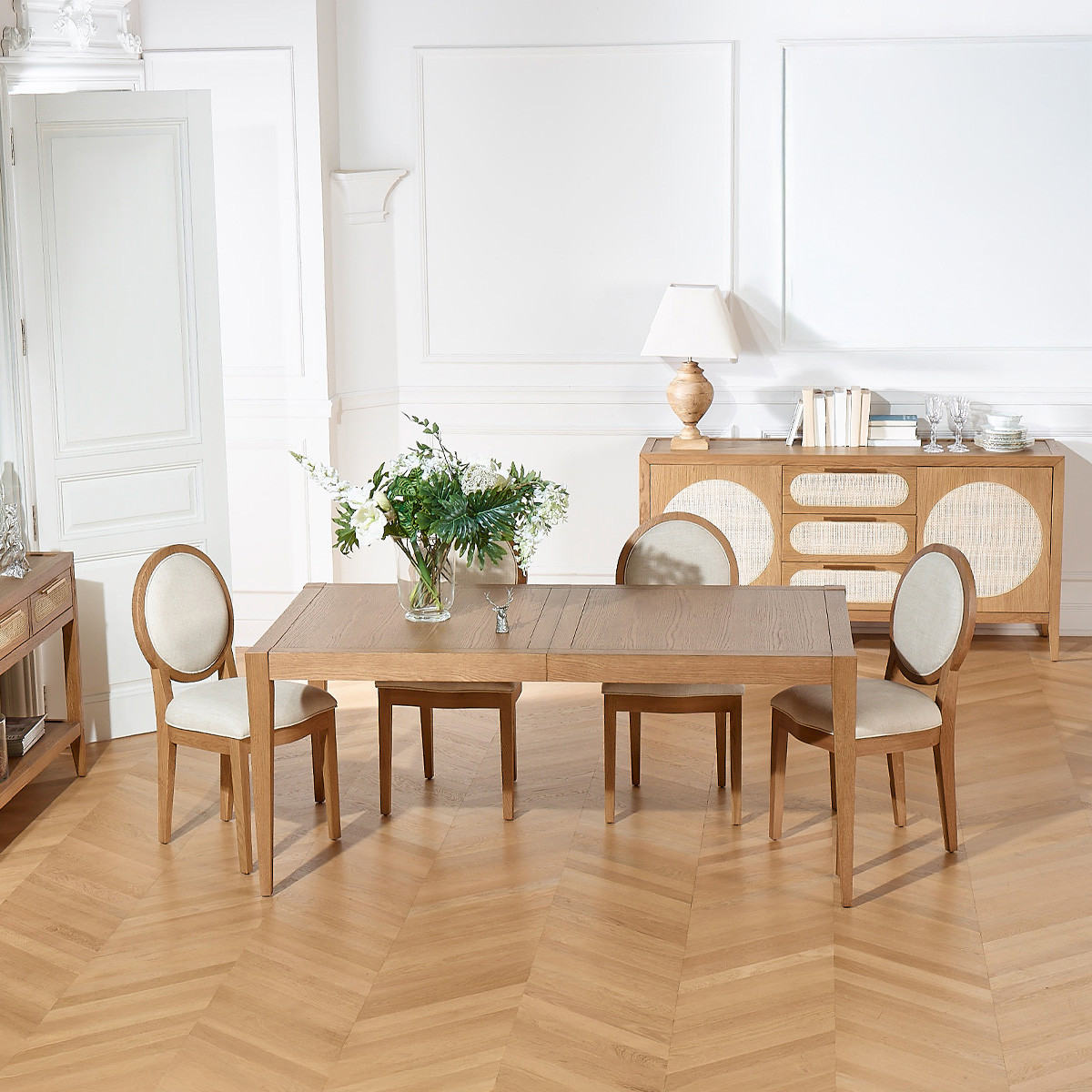 Table à manger 12 couverts en chêne, 280 x 100 cm MONTANA marron, ROBIN DES BOIS