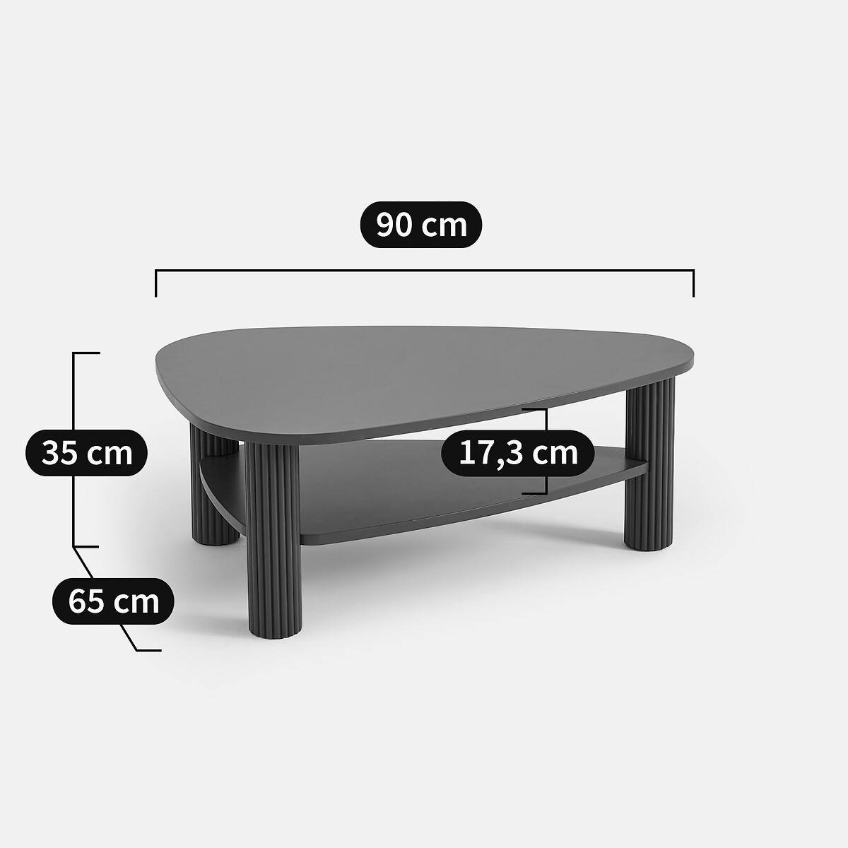 Cliff Oak Veneer and Solid Pine Two-Tier Coffee Table burgundy, LA REDOUTE INTERIEURS