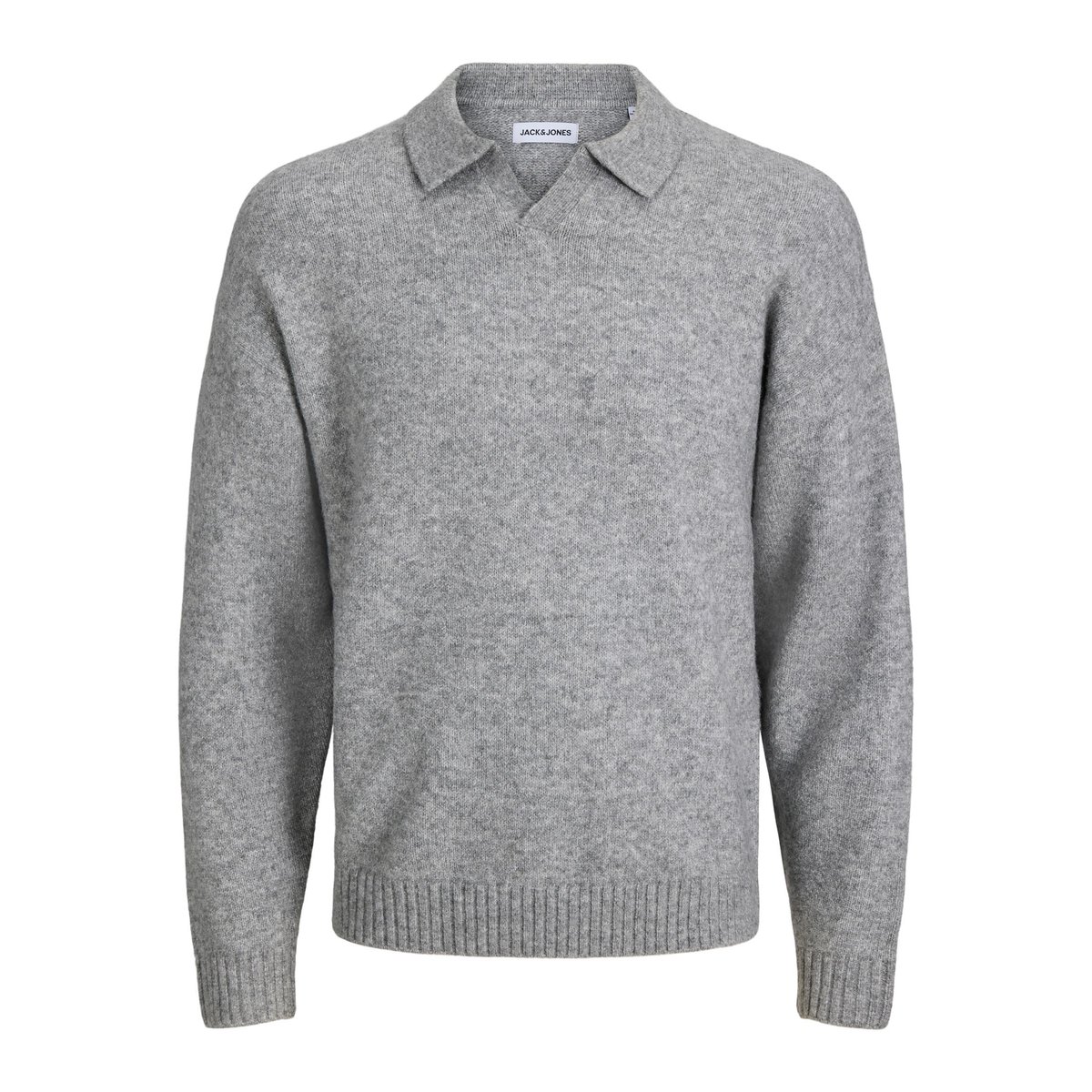 Polo Tricoté grise - light grey melange, JACK & JONES
