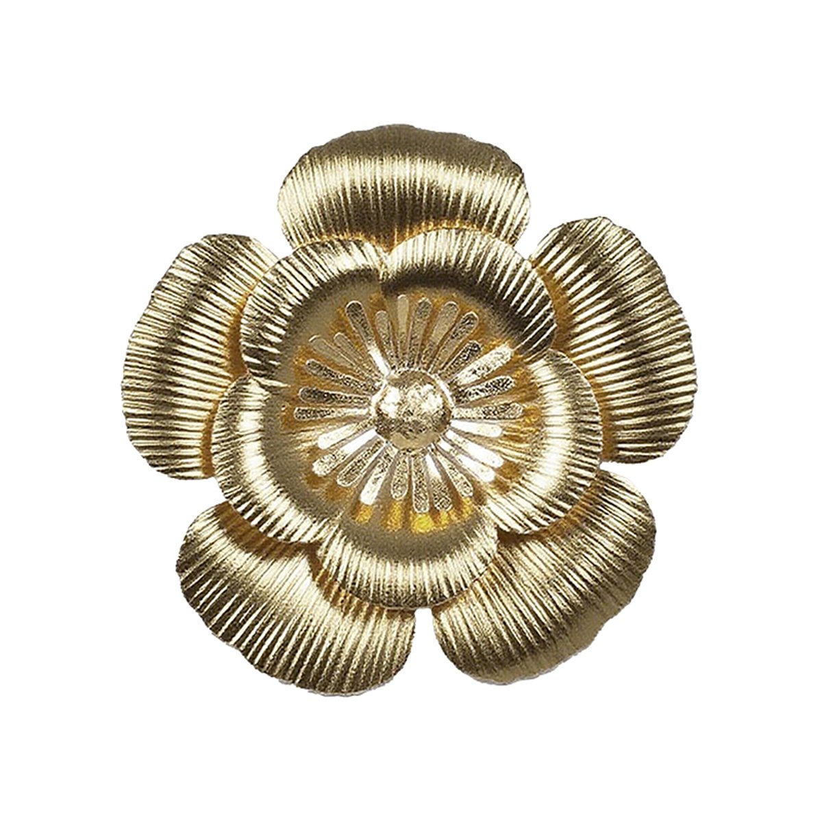 Déco murale métal fleur 25cm or, EMDE