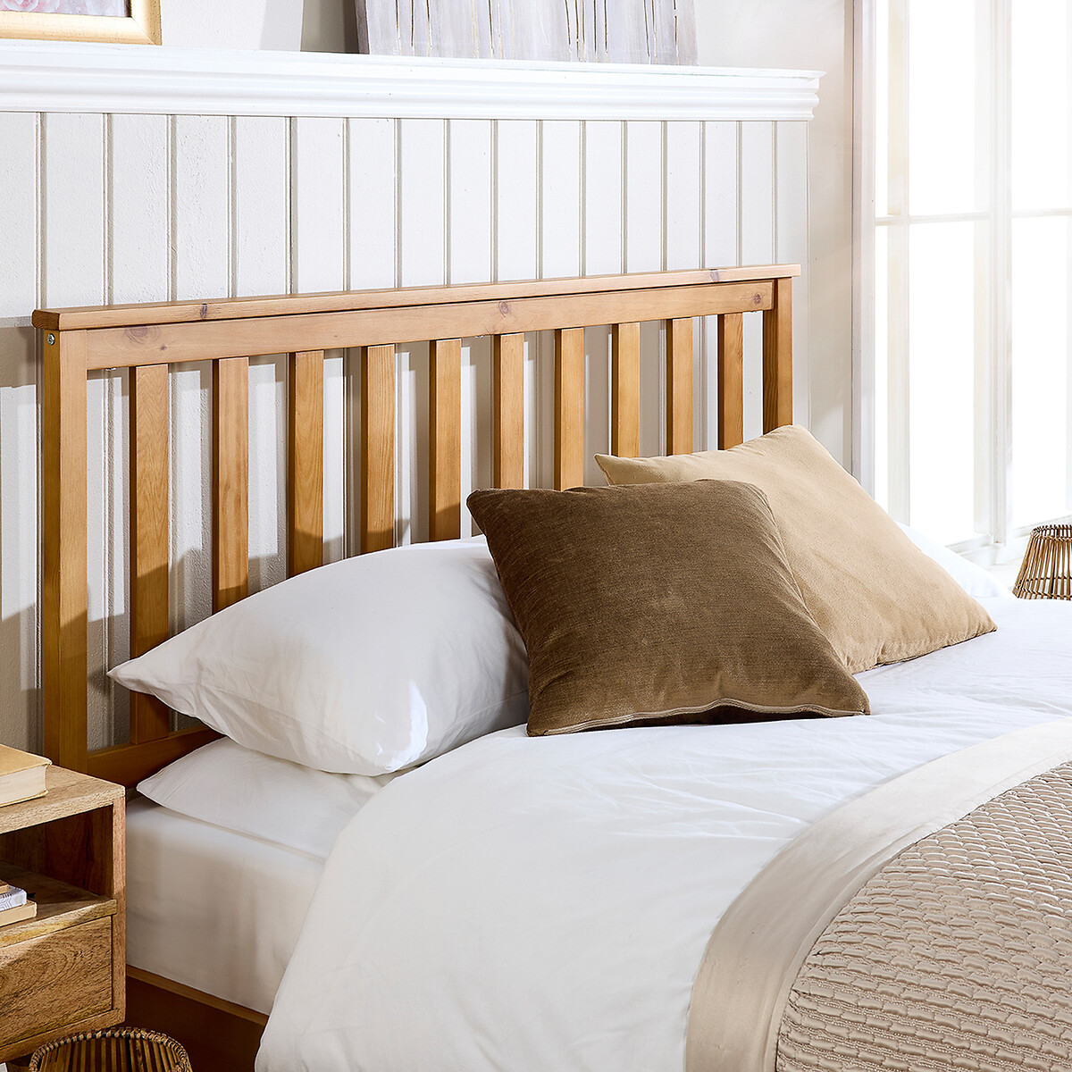 Pine Wood Shaker Ottoman Storage Bed polished pine, ASPIRE