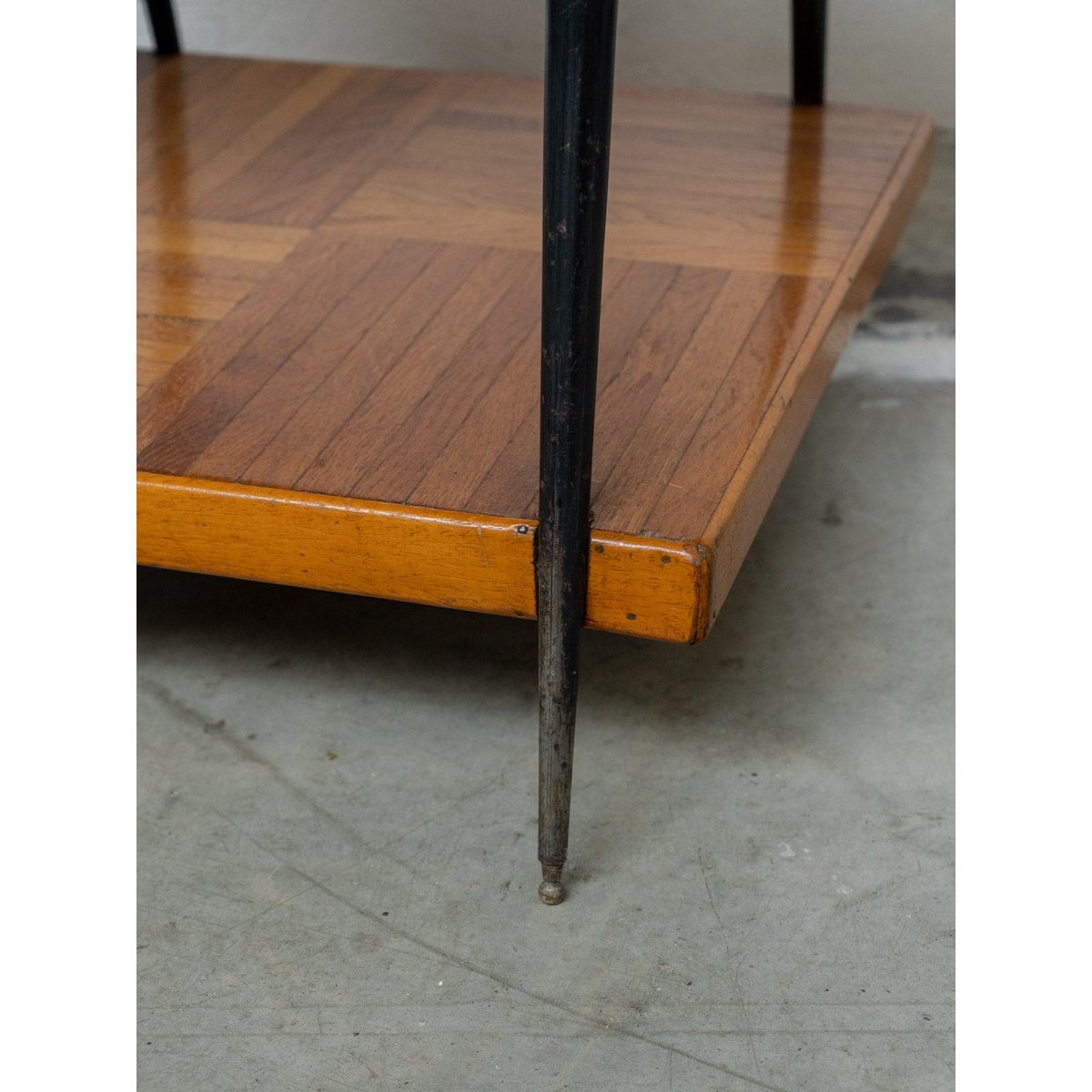 Table d'appoint en bois et métal noir Hanna N°1615 - Bon état bois clair, DEBONGOUT