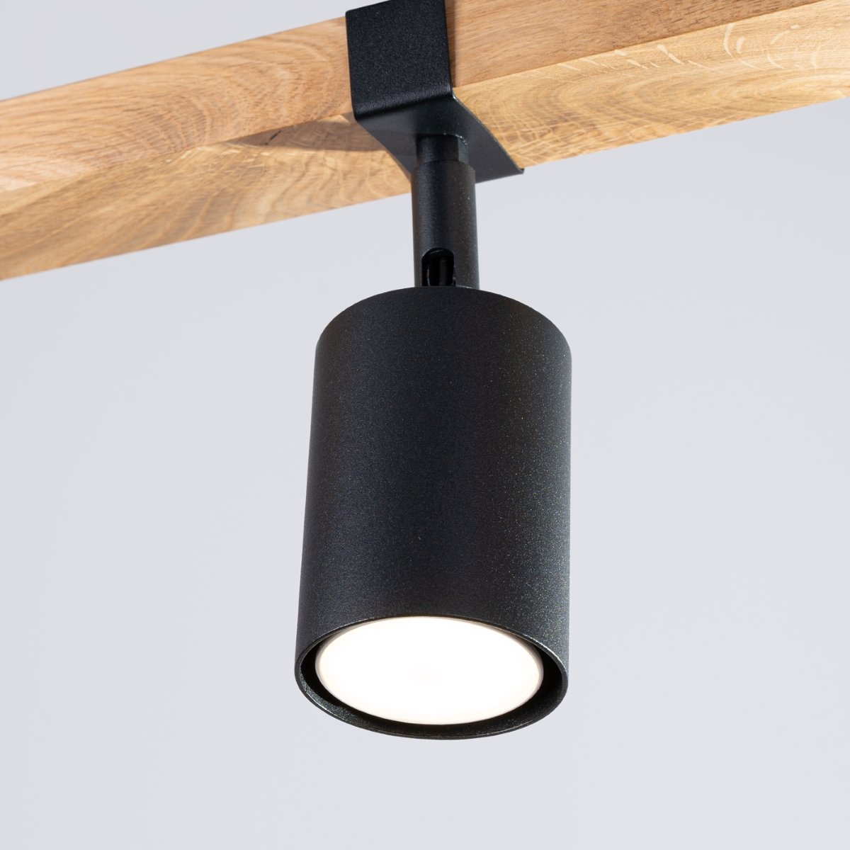 Plafonnier Acier Noir/Bois Naturel GU10 3 Fager noir, EDEN