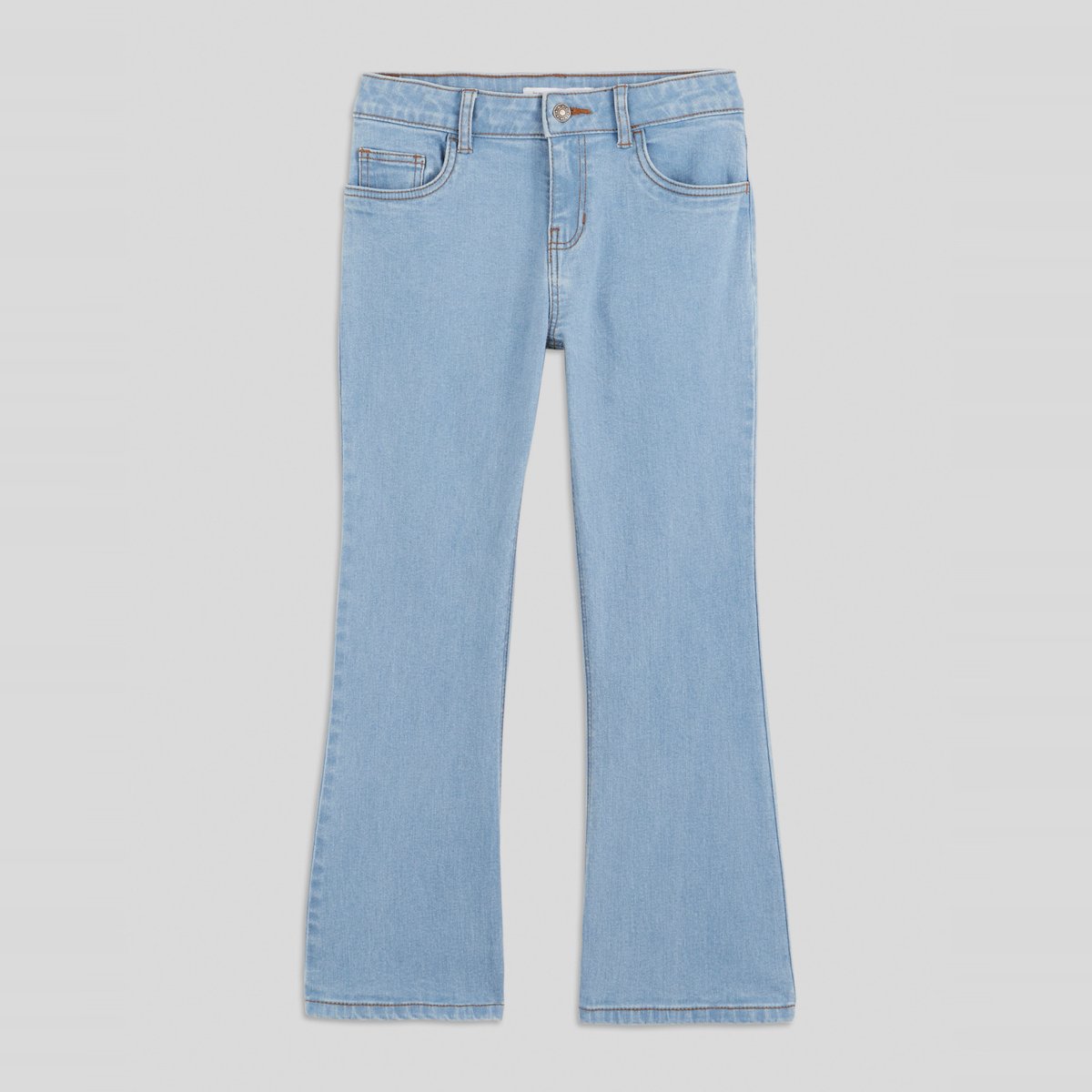 Jean flare en coton BIO, certifié OEKO-TEX bleach denim, MONOPRIX KIDS
