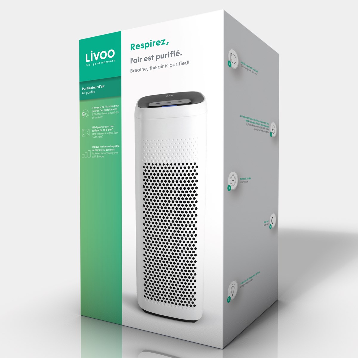 Purificateur d'air blanc, LIVOO